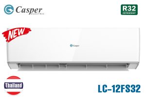 Điều hòa Casper 12000 BTU 1 chiều LC-12FS32 [2021]
 	Thiết kế sang trọng, đèn hiển thị nhiệt độ tiện dụng
 	Làm lạnh nhanh dễ chịu, vận hành êm ái
 	Dàn đống, cánh tản nhiệt mạ vàng chống ăn mòn
 	Xuất xứ: Chính hãng Thái Lan
 	Bảo hành: Máy 3 năm, máy nén 5 Năm