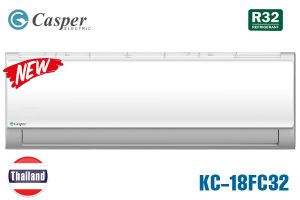 Điều hòa Casper 18000 BTU 1 chiều KC-18FC32 [2021]
 	Thiết kế sang trọng, đèn hiển thị nhiệt độ tiện dụng
 	Làm lạnh nhanh, vận hành êm, bền bỉ
 	Dàn đồng, cánh tản nhiệt xử lý chống ăn mòn
 	Xuất xứ: Chính hãng Thái Lan
 	Bảo hành: Máy 3 năm, máy nén 5 năm